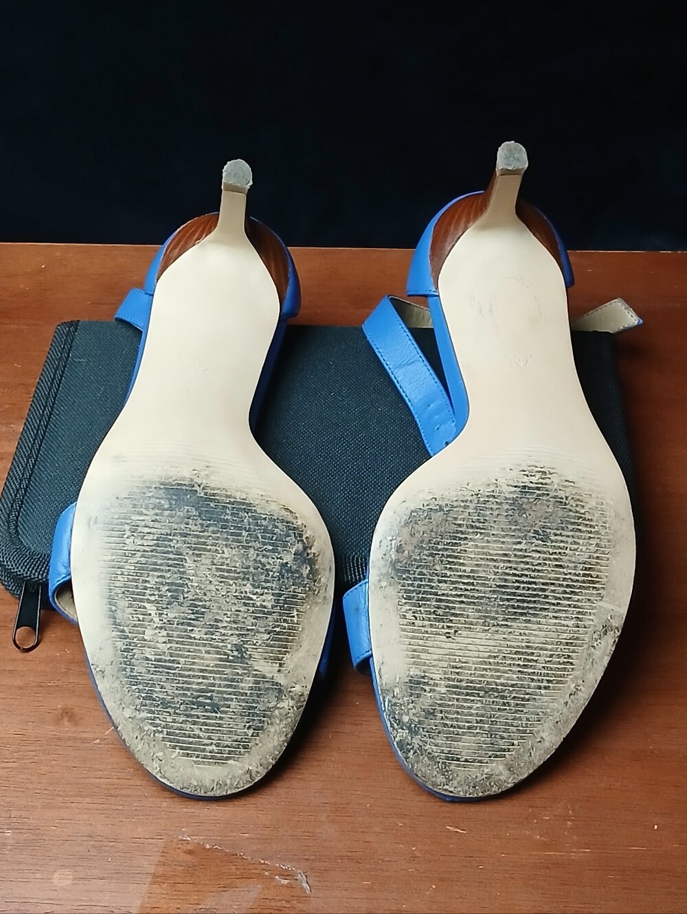 TALBOTS Blue Ankle-Strap Leather Sandals - Picture 12 of 14